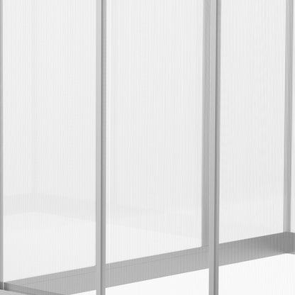 Tuinkas – Kweekkas – Serre – Groentekas – Grijze Aluminium Tuinkas 3x2 Meter – 5,5 m² – Dubbelwandig Polycarbonaat – Verstelbaar Daklicht