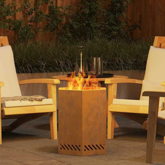 38x38x51cm Brown Fire Pit Home Patio Small Fire Stove for Terrace Leisure and Relaxation Garden Daily Use, Patio Heating, Outdoor Fireplace, Compact Design, Stylish Fireplace, Weatherresistant Material, Highquality Finish, Po