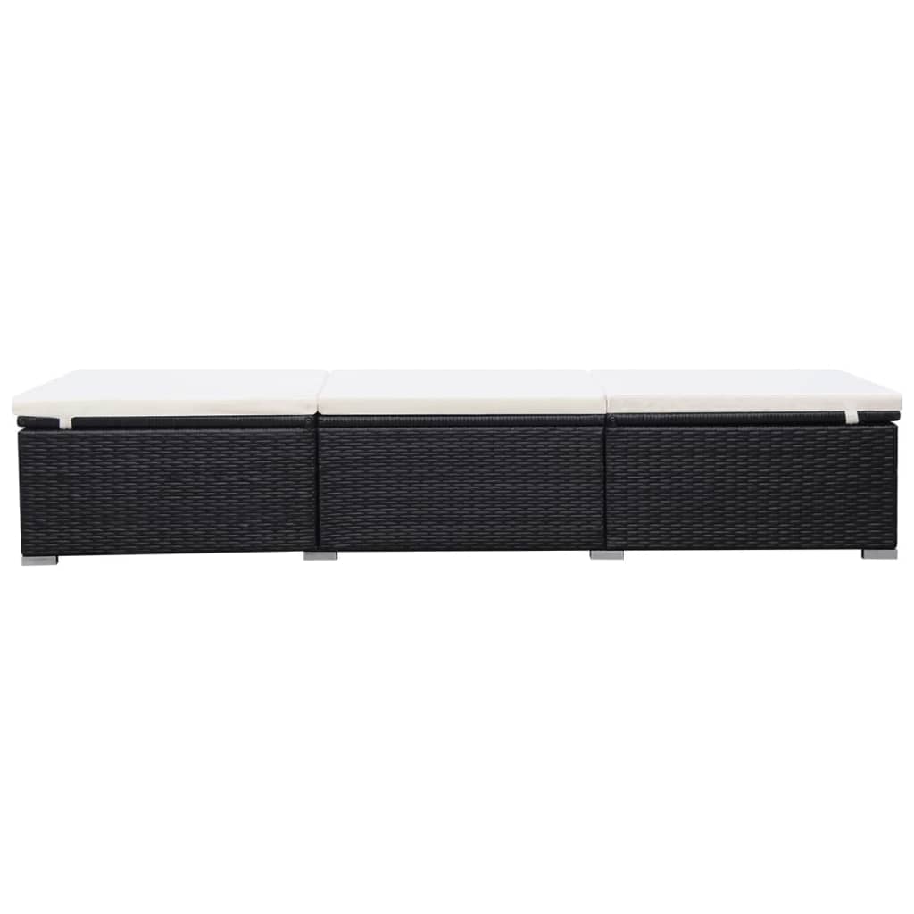 2-Zits Verstelbare Ligstoelen – Tuinstoelen – Ligbed - Lounge Stoelen – Poly Rattan Stoelen – Stalen Frame – Afneembare Kussens