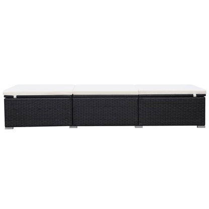2-Zits Verstelbare Ligstoelen – Tuinstoelen – Ligbed - Lounge Stoelen – Poly Rattan Stoelen – Stalen Frame – Afneembare Kussens