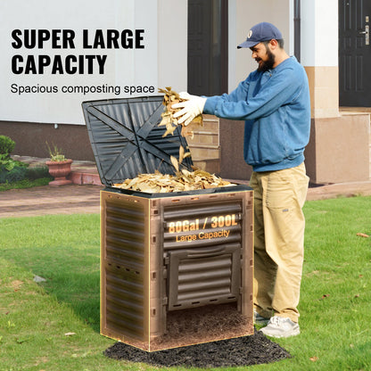 Compostbak – Tuinafvalbak – Composteerbak – Organische Afvalbak – Compostcontainer – 800 Liter Capaciteit – Weerbestendig Lichtgewicht Materiaal