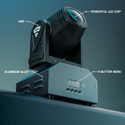 Moving Head Verlichting – LED Moving Head – Podiumverlichting – DJ Verlichting – Discolamp – 2x 100W RGBW LED – DMX Stelbaar – Gobo Effecten