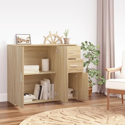 Dressoir – Kast – Opbergmeubel – Buffet – Ladekast – Bruin – Compact 91x29,5x75 cm – Duurzaam Hout – Modern Design