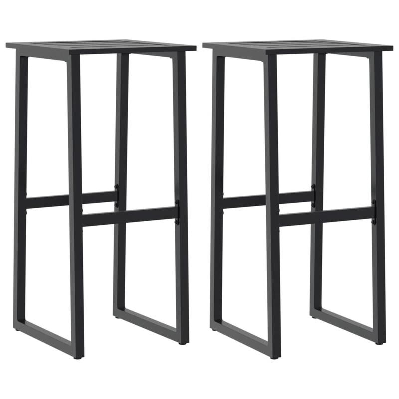 Bar stool 2pcs black 38x38x80cm powder -coated steel, Bar Seating, Kitchen Stools, Minimalist Stool, Modern Bar Stools, Sturdy Material, Durable Metal, Compact Stools