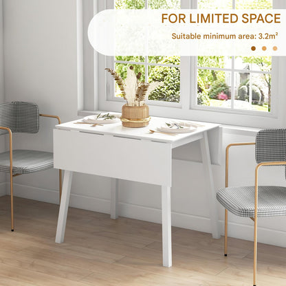 Klapptafel – Inklapbare Eettafel – Opklapbare Tafel – Ruimtebesparende Tafel – Kleine Tafel – Bamboe – Lichtgewicht & Stevig – Wit