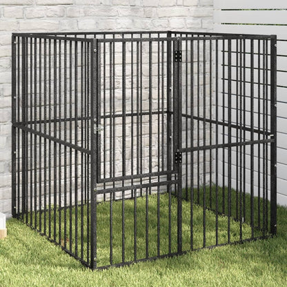 Hondenhok – Hondenren – Hondenkooi – Hondenbench – Hondenverblijf – 100x100x100 cm – Gegalvaniseerd Staal – Semi-Open Ontwerp met Deur