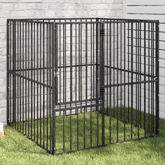 Hondenhok – Hondenren – Hondenkooi – Hondenbench – Hondenverblijf – 100x100x100 cm – Gegalvaniseerd Staal – Semi-Open Ontwerp met Deur