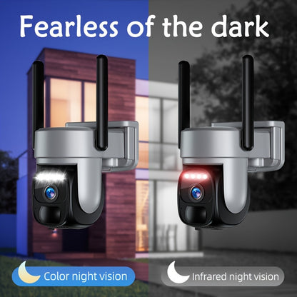 Draadloze Beveiligingscamera – Wifi-Vrije Camera – Buitencamera – Bewegingssensor – 360° Zicht – 8000 mAh Batterij – 1296p HD Nachtvisie