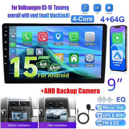 Android 15 Autoradio – Multimedia Radio – Auto Stereo – Navigatiesysteem – Touchscreen Radio – 9 Inch 1280P IPS Scherm – Draadloos CarPlay & Android Auto – AHD Achteruitrijcamera Met Microfoon