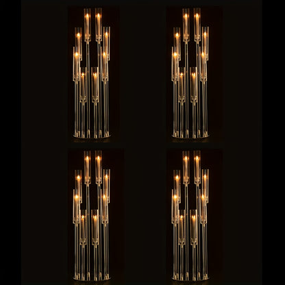 Acryl Kandelaar Set – Kandelaar Multi-arm – Kaarshouder Transparant – Candleabra Decor – Kaarshouder 8 Armen – Modern Design – Antislip Voetjes – 4 Stuks