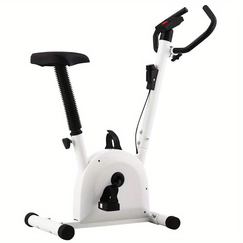 Hometrainer – Fitnessfiets – Indoor Fiets – Soepele Weerstand – Blanco – Compact Ruimtebesparend – Robuuste Stalen Basis