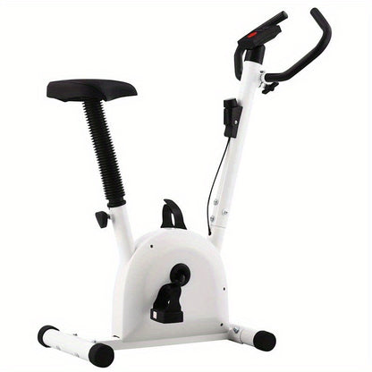 Hometrainer – Fitnessfiets – Indoor Fiets – Soepele Weerstand – Blanco – Compact Ruimtebesparend – Robuuste Stalen Basis