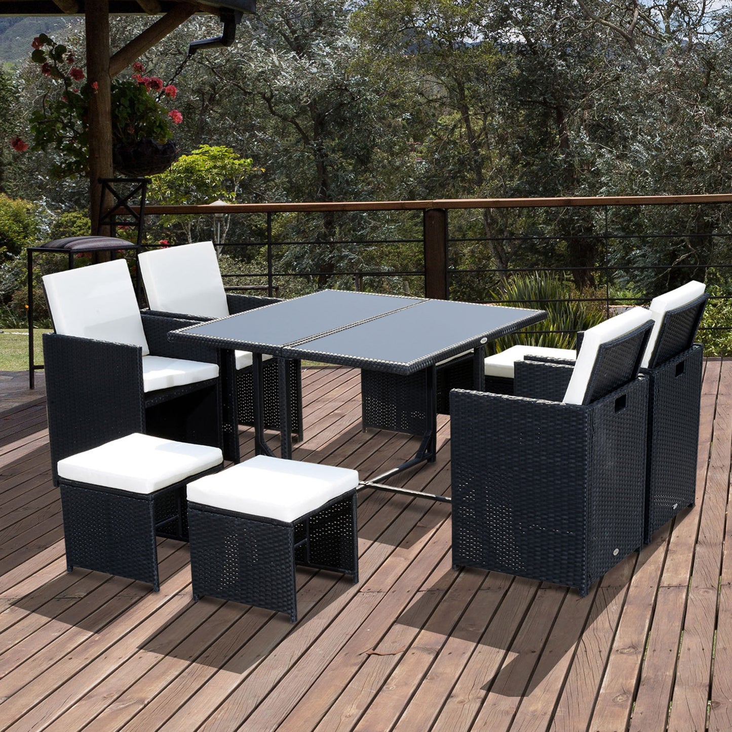 Loungeset 8 Persoons – Tuinmeubelen – Hoekbank Set – Loungesofa – Buitenmeubel – Weerbestendig Rattan – Afneembare Wasbare Kussens