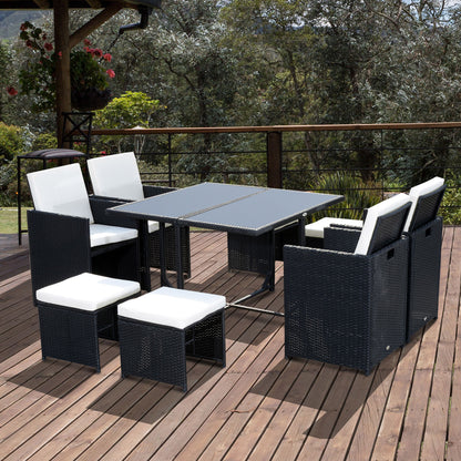 Loungeset 8 Persoons – Tuinmeubelen – Hoekbank Set – Loungesofa – Buitenmeubel – Weerbestendig Rattan – Afneembare Wasbare Kussens