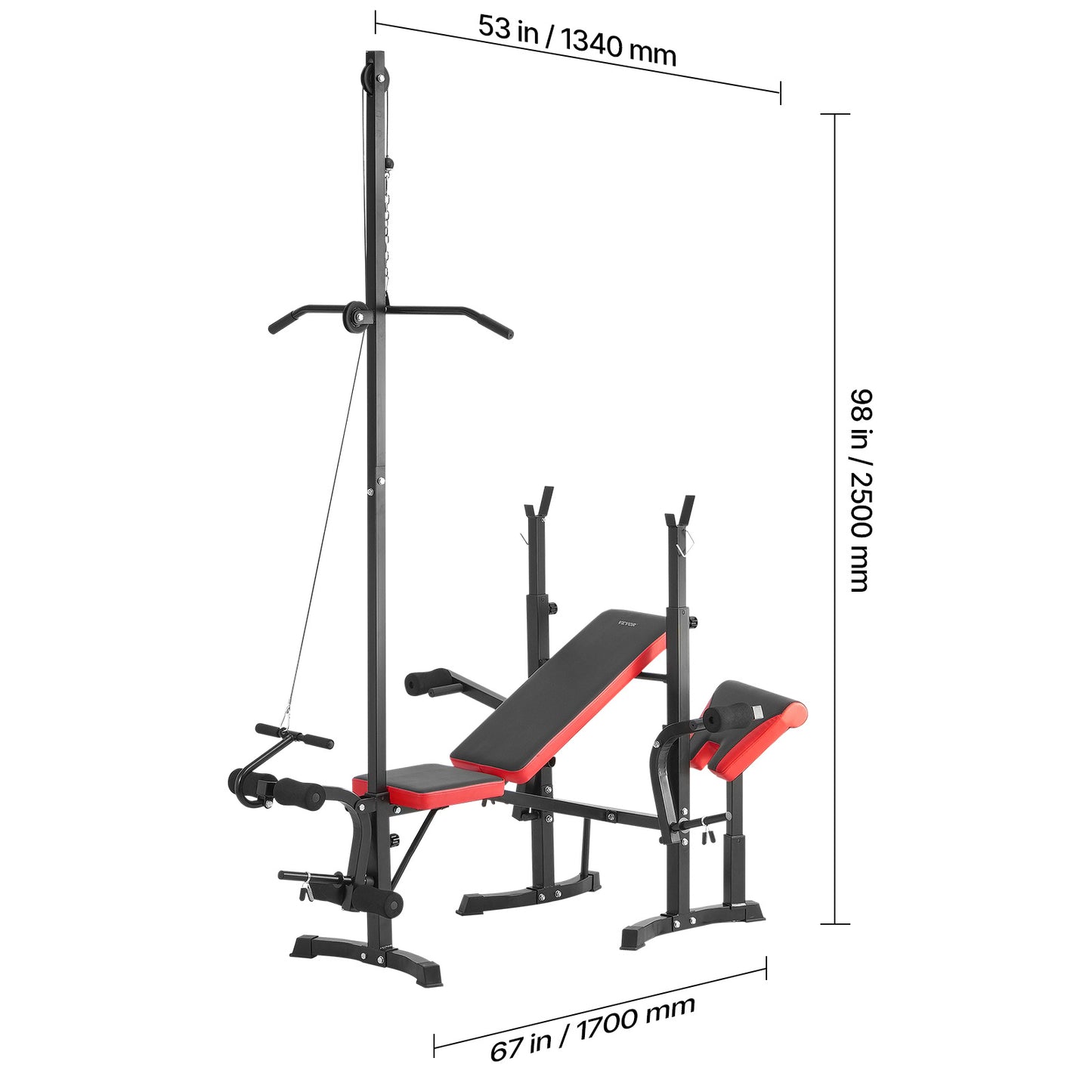 Fitnessbank – Gewichtbank – Trainingsbank – Krachtbank – Sit-up bank – Verstelbare Rugleuning – Industrieel Staal Met Antislipvoet – Comfortabele Foamkussens