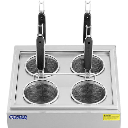 Pastakoker – Pastapan – Macaroni Koker – Elektrische Pastakoker – 4 Mandjes – 2 x 6,5 Liter – 3000 Watt Vermogen – RVS Materiaal