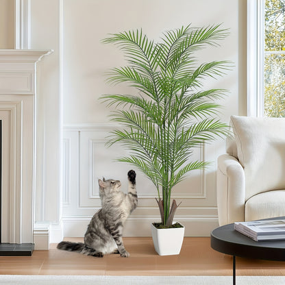 Kunstmatige Areca Palm – Nep Palmboom – Faux Areca Plant – Kunstplant Met Pot – Vloerplant 155 cm – Levensecht Design – Onderhoudsvriendelijk
