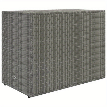 Large Storage Box with Lid - Heavy-Duty Poly Rattan, 99.06cmW x 54.61cmD x 80.01cmH, All-Weather Resistant Rectangular Organizer with Golden-Toned Hinges & Dark Brown/Gray Wicker Texture for Patio, Porch, Garage, Balcony - Mu