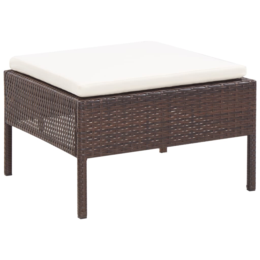 Loungeset – Loungesofa – Tuinset – Loungemeubel – Tuinmeubel – 3-delig – Weerbestendig PE Rattan – Comfortabele Afneembare Kussens – Modulair Ontwerp – Warm Bruin