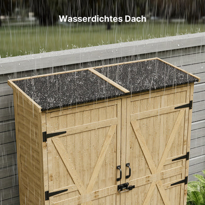 Tuinhuisje – Tuinschuur – Tuinberging – Buitenopslag – Gereedschapsschuur – Houten Tuinhuisje Met Dubbele Deuren – Waterafstotend Dak – Verwijderbare Planken