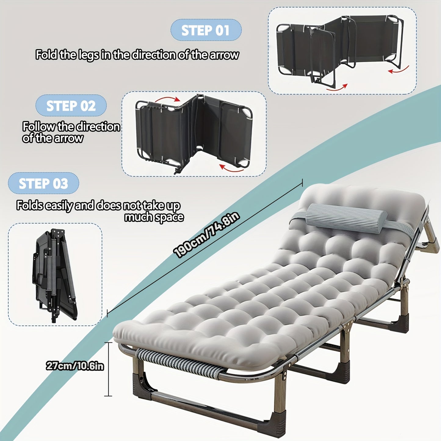 Campingbed – Reisbed – Veldbed – Opvouwbaar Bed – Slaapbed – Inklapbaar 4-Persoons – Aluminium Frame – Inclusief Matras – Draagt Tot 150 kg