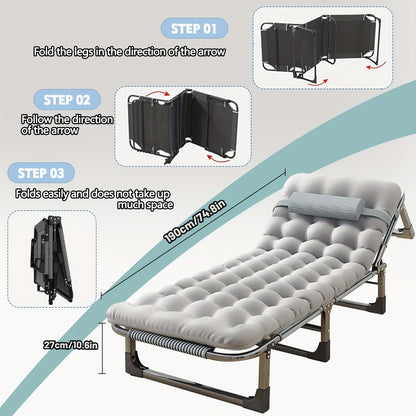 Campingbed – Reisbed – Veldbed – Opvouwbaar Bed – Slaapbed – Inklapbaar 4-Persoons – Aluminium Frame – Inclusief Matras – Draagt Tot 150 kg