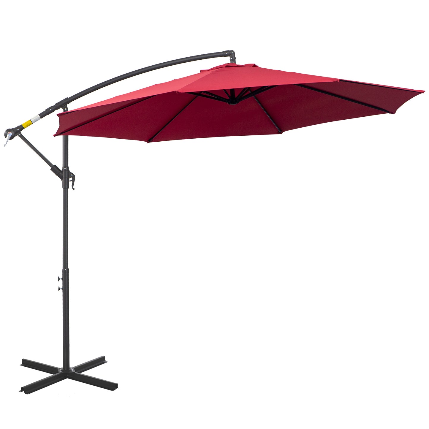 Parasol – Tuinparasol – Balkonparasol – Terrasparasol – Strandparasol – Stevig Stalen Frame – Handkurk Openen – Grijs Ø 2,95 m