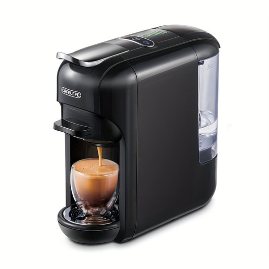 1pc CAFELFFE 5-in-1 Multifunctional Capsule Coffee Machine | Hot/Cold | Compatible with NES, DG, K Capsules, ESE, and Ground Coffee | 1450W Automatic Coffee Maker for Home & Office | Ideal Gift for Family, Father, Mother, Hus