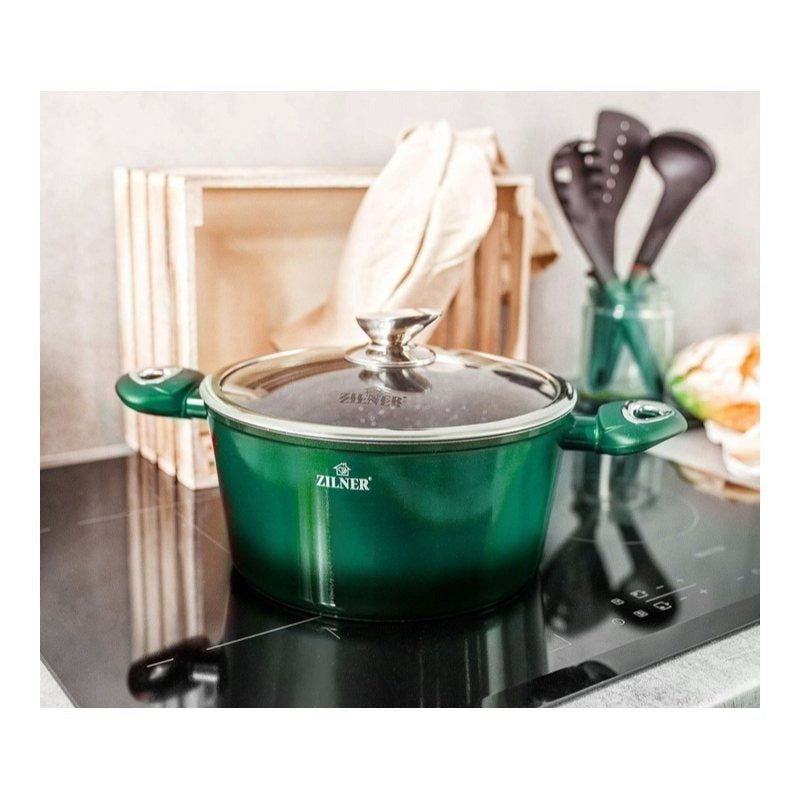Kookset – Pannenset – Koekenpannen – Kookpannen – Pannen – Groen – Inductiegeschikt – Keramische Antiaanbaklaag