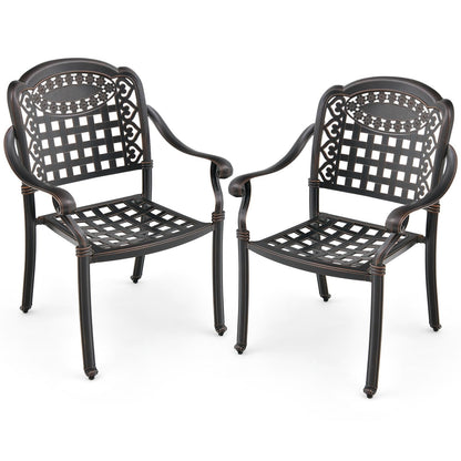 Aluminium Tuinstoelen Set – Tuinstoel Met Armleuning – Stapelbare Tuinstoelen – Balkon Stoelen – Patio Stoelen – Weerbestendig Aluminium – Stapelbaar & Ruimtebesparend
