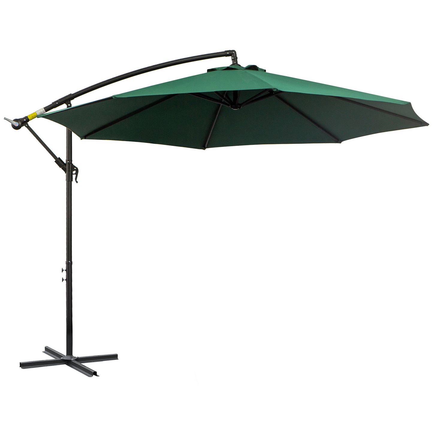 Parasol – Tuinparasol – Balkonparasol – Terrasparasol – Strandparasol – Stevig Stalen Frame – Handkurk Openen – Grijs Ø 2,95 m
