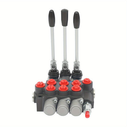 3P40 Multi way Directional Valve, Cast iron, Silvery+Black+Red, Pneumatic Control, Industrial Automation, Robust Construction, Durable Valve, Precision Engineering, Highquality Metal, Control Valve, Multidirectional Valve, Hy