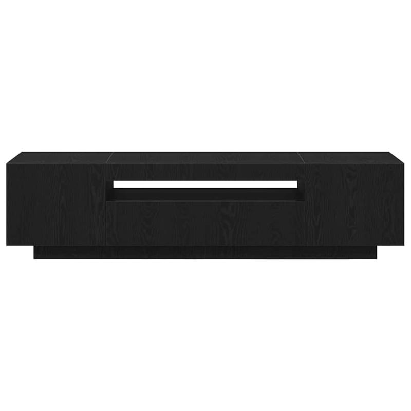 TV-Meubel – TV-Kast – Entertainmentcenter – Mediaconsol – Opbergmeubel – Zwarte Houtlook – 160x35x40 cm – Geschikt Tot 65 Inch