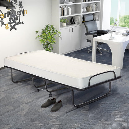 Opvouwbed – Logeerbed – Opklapbed – Eenpersoonsbed – Extra Bed – Traagschuim Matras 10 cm – Stalen Frame 120 kg Draagkracht
