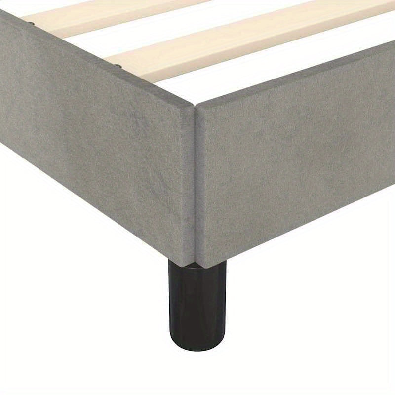 Bedframe – Bed – Tweepersoonsbed – Bedbodem – Slaapbank – Lichtgrijs Velvet – 180x200 cm – Stevig Houten Frame