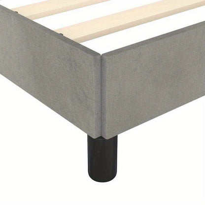 Bedframe – Bed – Tweepersoonsbed – Bedbodem – Slaapbank – Lichtgrijs Velvet – 180x200 cm – Stevig Houten Frame