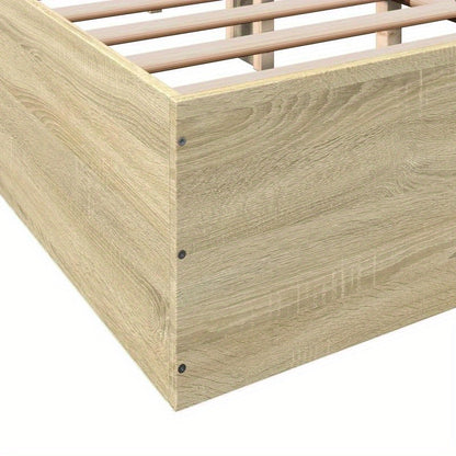Bedframe – Ledikant – Bedbodem – Slaapkader – Onderstel – Sonoma Eiken – 140x200 Cm – Hoogwaardig Kunsthout