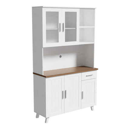 Dressoir – Buffetkast – Opbergkast – Wandkast – Kast – Witte Houtnerf – Hoog 190 cm – Hardhout