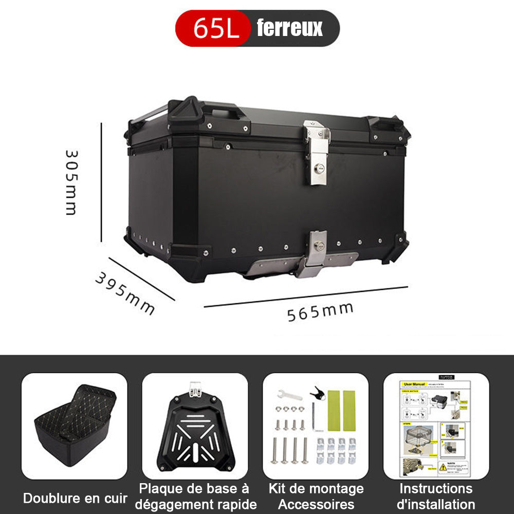 Motorkoffer – Topkoffer – Achterkoffer – Bagagekoffer – Helmkoffer – 65 Liter Inhoud – Waterdicht Aluminium