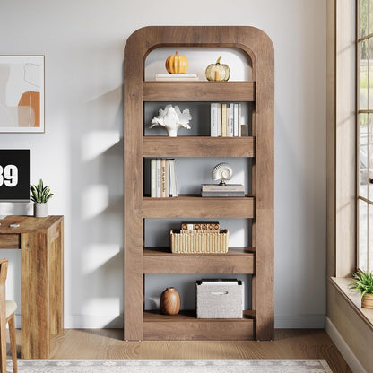 Boekenkast – Boekplank – Boekenrek – Open Kast – Smalle Boekenkast – Industrieel Design – 70,9 Inch Hoog – 5-Lagen Opbergruimte