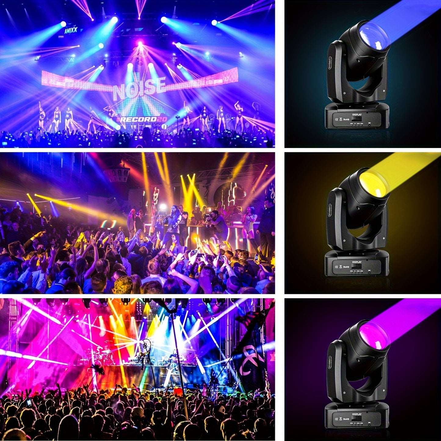 Movingheadlicht – Discolamp – Podiumverlichting – DJ Licht – RGBW Gobo – 150W LED Beam – 540° Draaibereik – DMX512 Besturing