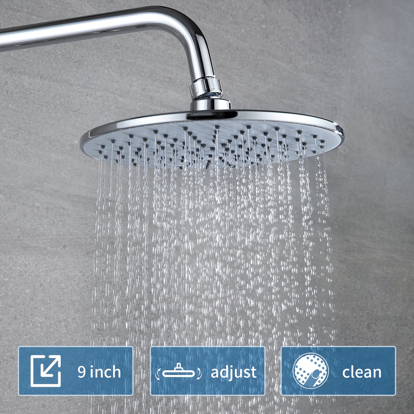 Thermostatisch Douche Systeem – Regendouche – Handdouche – Douchekraan – Douche Set – Chroom – 9 Inch Regendouche – Thermostaat Bij Constante Temperatuur