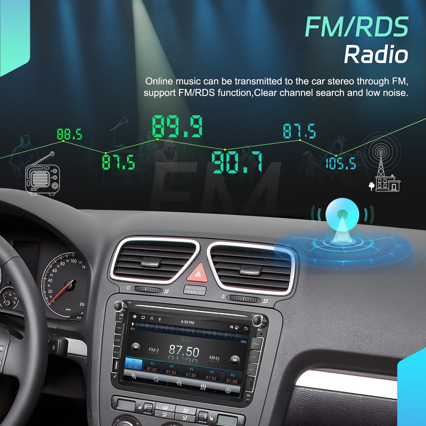 8-Core Car Stereo – Autoradio – Multimedia Speler – Headunit – Navigatiesysteem – 8 Inch Touchscreen – Draadloze CarPlay & Android Auto – 6GB RAM 128GB Opslag