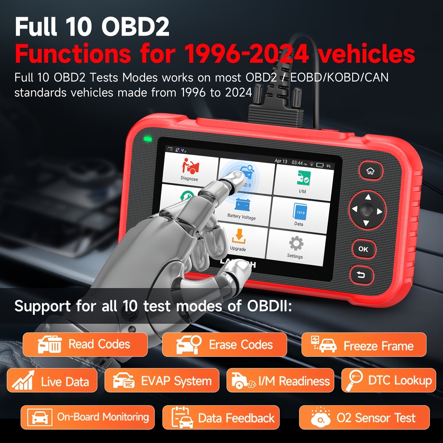 OBD2 Scanner – Auto Uitleesapparaat – Diagnoseapparaat – Storing Verwijderen – Uitleesapparaat – 4 Systeemdiagnose – 6+ Resetfuncties – Draadloze Wifi Updates