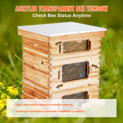 Bijenkast – Bijenhotel – Bijenhuis – Bijenkorf – Imkerkast – Vurenhout Met Bijenwas Coating – Transparante Acrylramen