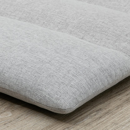 Vloerstol – Zitzak – Gastenmatras – Vloerkussen – Lounge Stoel – Ademend Linnen-Stof – Lichtgrijs – Zonder Elektriciteit