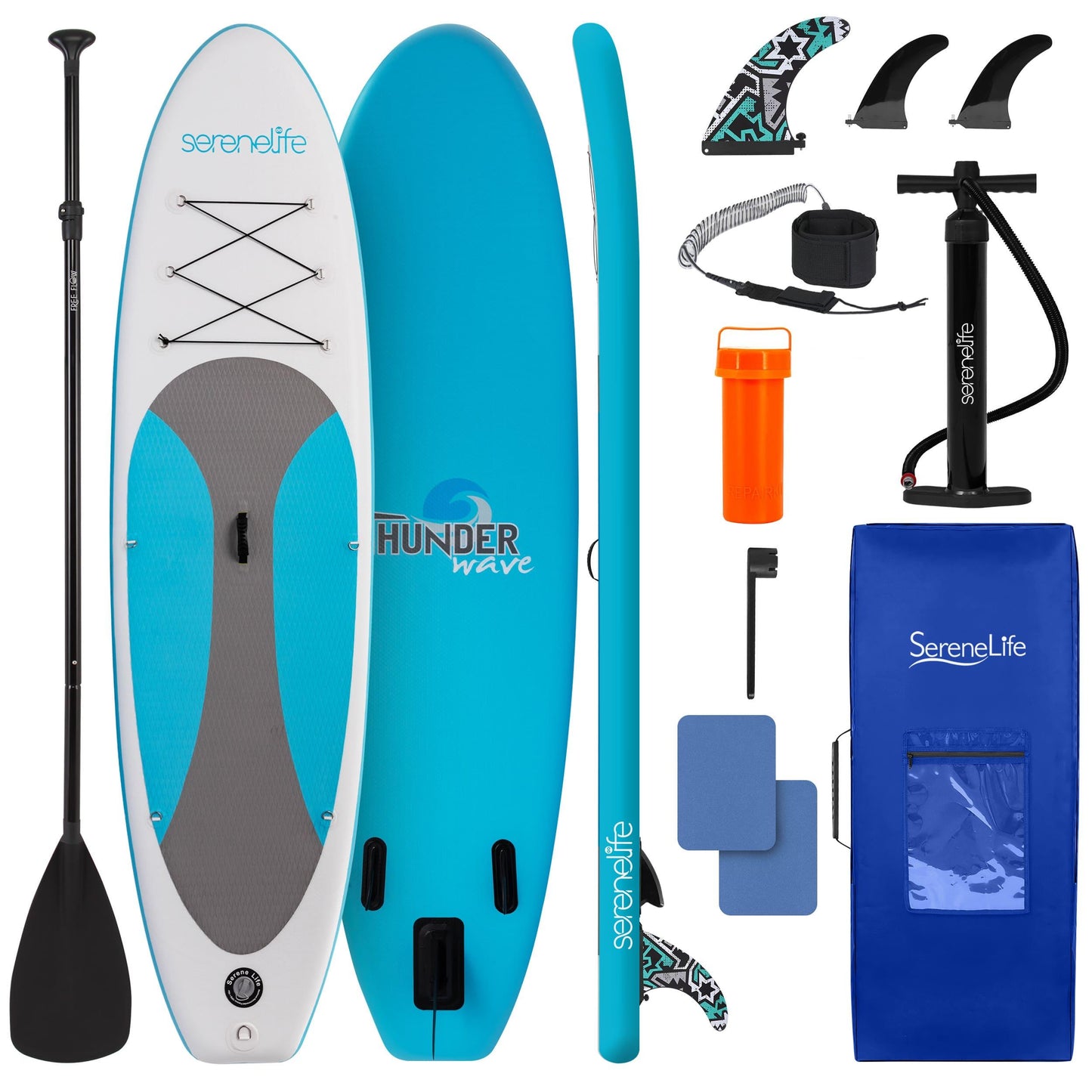 Opblaasbare SUP Board – Stand-Up Paddleboard – Peddelboard – Inflatable Paddleboard – Paddlebord Blauw – Anti-Slip Dek – 320 cm Lengte Met Accessoires