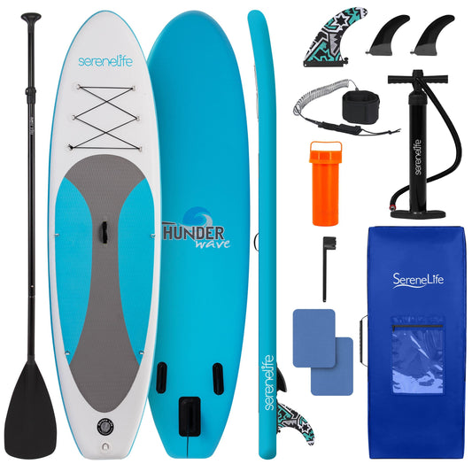 Opblaasbare SUP Board – Stand-Up Paddleboard – Peddelboard – Inflatable Paddleboard – Paddlebord Blauw – Anti-Slip Dek – 320 cm Lengte Met Accessoires