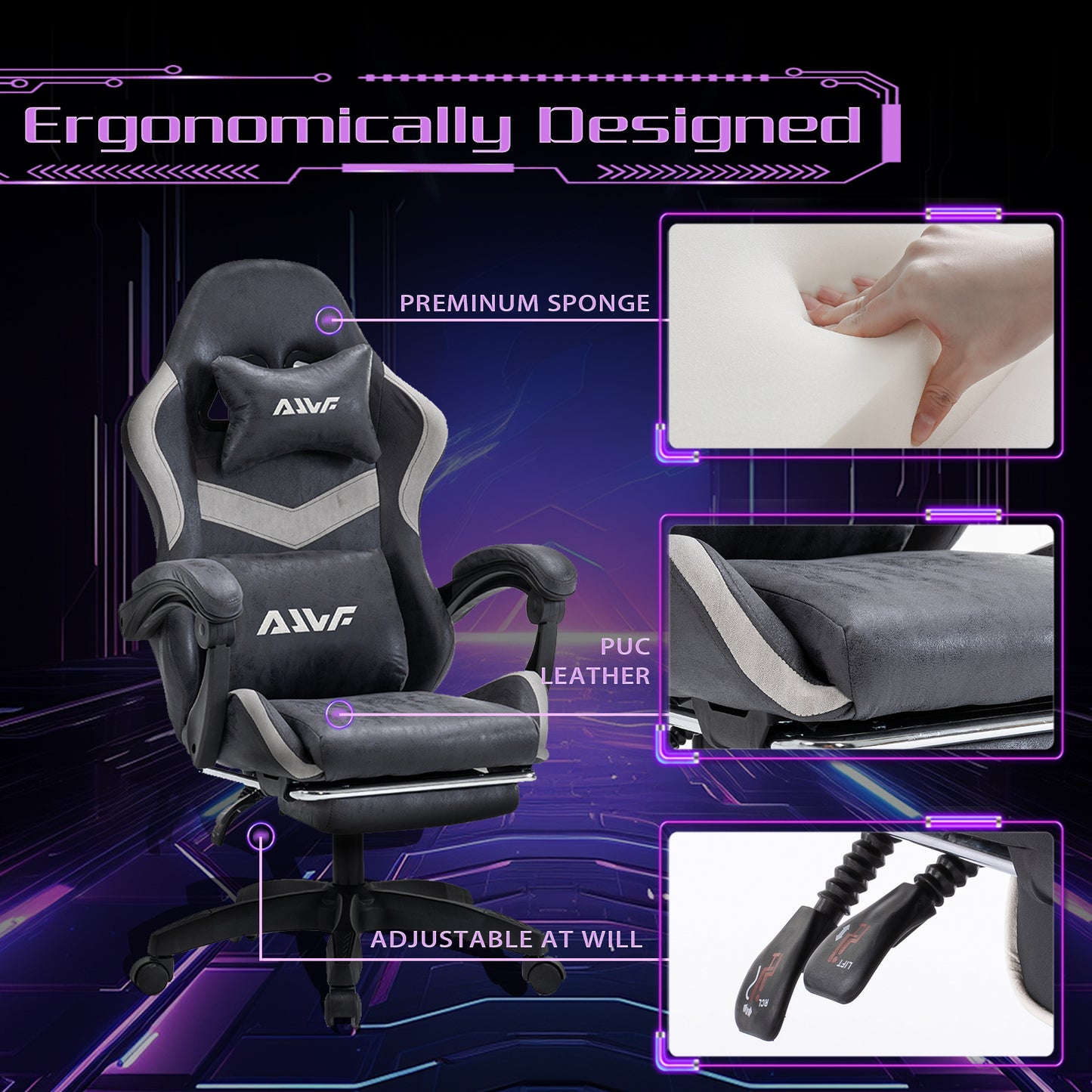 Gamingstoel – Gamestoel – Gaming Chair – Game Stoel – Verstelbare Bureaustoel – Ergonomisch Design – Roze Kleur – Aluminium Frame