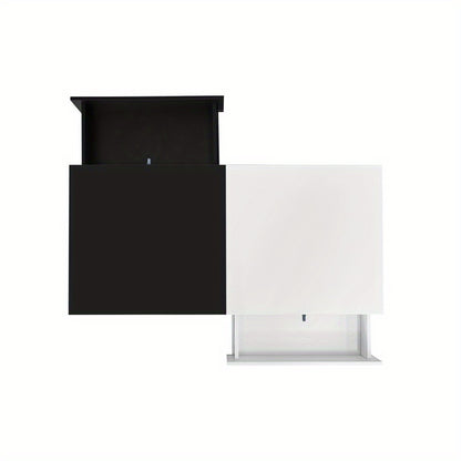 Salontafel – Koffietafel – Woonkamertafel – Bijzettafel – Tafel – Zwart-Wit Design – Hoogglans Tafelblad – Compact 100x48x40 cm